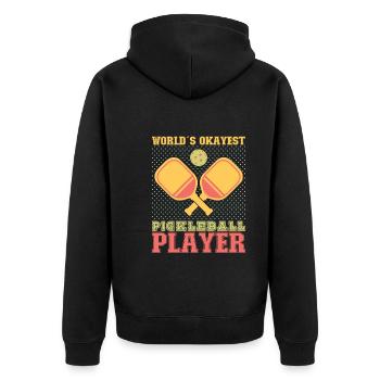 Pickleball Player Pickleball Paddle Pickleball - Unisex Premium Bio Zip Hoodie - Schwarz - Hinten - Nico (187cm)