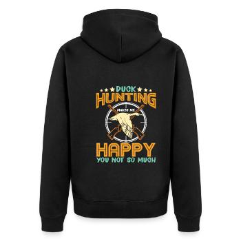 Duck Hunt Duck Hunter Bird Hunting Duck Hunting - Unisex Premium Organic Zip Hoodie - black - Back - Nico (187cm)