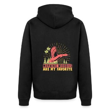 Duck Hunt Duck Hunter Bird Hunting Duck Hunting - Unisex Premium Organic Zip Hoodie - black - Back - Nico (187cm)