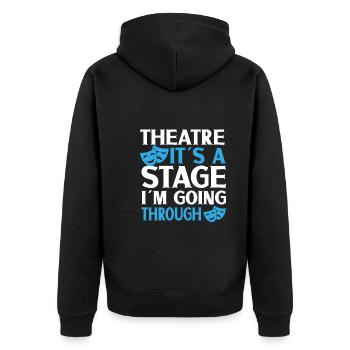 Drama Teacher Drama Teacher - Unisex Premium Organic Zip Hoodie - black - Back - Nico (187cm)