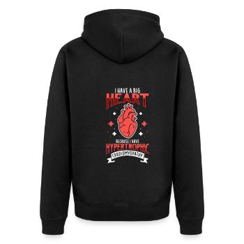 Heart Attack Open Heart Surgery Heart Surgery Gift - Unisex Premium Organic Zip Hoodie - black - Back - Nico (187cm)