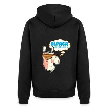 Alpagas Fluffy Lama animal - Alpaga chuchoteur - Veste à capuche bio Premium Unisexe - noir - Dos - Nico (187cm)