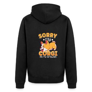 Hund / Welpe: Nur Ein Mädchen, Das Welpen Liebt - Unisex Premium Bio Zip Hoodie - Schwarz - Hinten - Nico (187cm)