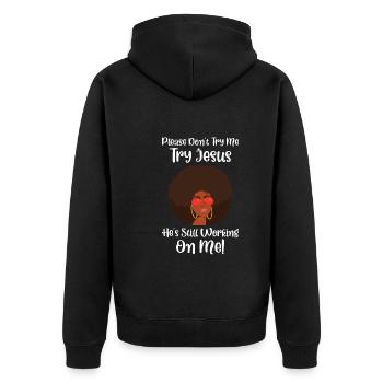 Afro Black Girl Pride Afro Girl Afrocentrique - Veste à capuche bio Premium Unisexe - noir - Dos - Nico (187cm)