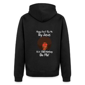 Afro Black Girl Pride Afro Girl Afrocentrique - Veste à capuche bio Premium Unisexe - noir - Dos - Nico (187cm)
