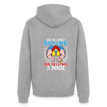 Real Estate Agent Realtor Home Closing Investor - Unisex Premium Bio Zip Hoodie - Grau meliert - Hinten - Nico (187cm)