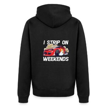 Race Car Dirt Track Racing Funny Racer Race Car - Unisex Premium Organic Zip Hoodie - black - Back - Nico (187cm)