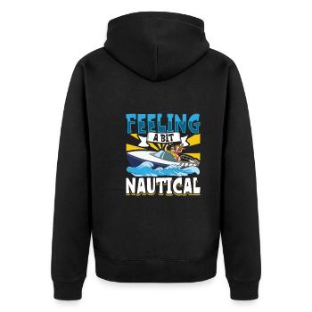 Boating Dad Boat Captain Pontoon Sailor Cruising - Unisex Premium Bio Zip Hoodie - Schwarz - Hinten - Nico (187cm)