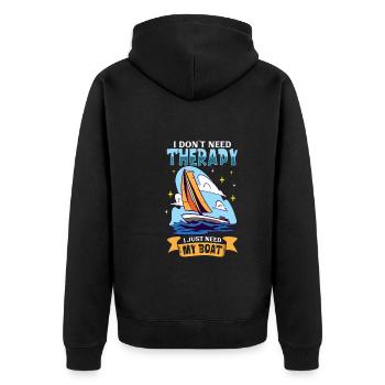Bateau papa Capitaine Pontoon Sailor Croisière - Veste à capuche bio Premium Unisexe - noir - Dos - Nico (187cm)