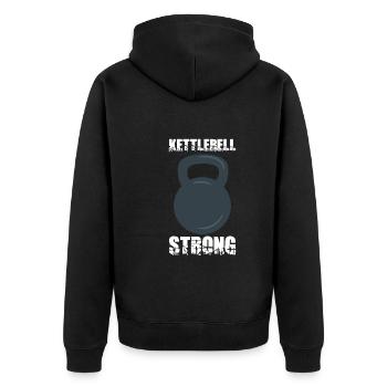 Bodybuilding Powerlifting Weightlifting Fitness - Unisex Premium Bio Zip Hoodie - Schwarz - Hinten - Nico (187cm)