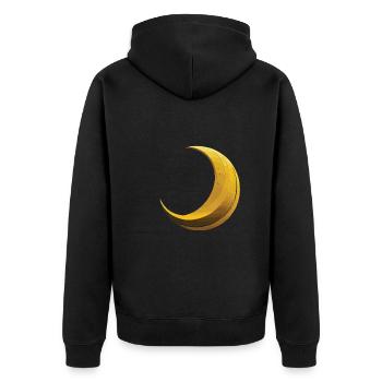 Phases de la Lune, pleine lune, étoiles, espace, lune, nuit - Veste à capuche bio Premium Unisexe - noir - Dos - Nico (187cm)