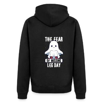 Bodybuilding Powerlifting Weightlifting Fitness - Unisex Premium Organic Zip Hoodie - black - Back - Nico (187cm)