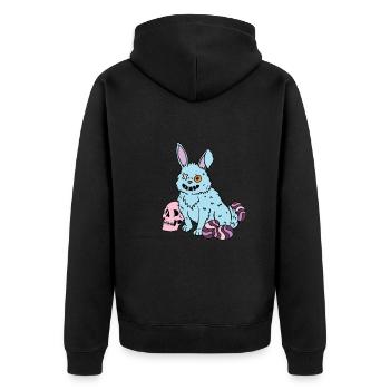 Gothic Rabbit Gothic Rabbit Gothic Easter Emo Goth - Unisex Premium Organic Zip Hoodie - black - Back - Nico (187cm)