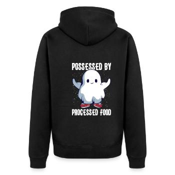 Bodybuilding Powerlifting Weightlifting Fitness - Unisex Premium Bio Zip Hoodie - Schwarz - Hinten - Nico (187cm)