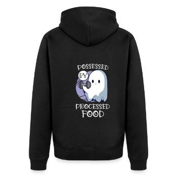 Bodybuilding Powerlifting Weightlifting Fitness - Unisex Premium Bio Zip Hoodie - Schwarz - Hinten - Nico (187cm)