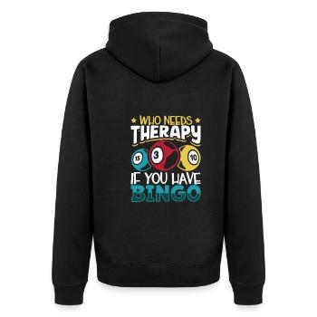 Jeu de cartes de bingo Grand-mère Joueur de bingo Cartes de bingo - Veste à capuche bio Premium Unisexe - noir - Dos - Nico (187cm)