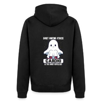 Bodybuilding Powerlifting Weightlifting Fitness - Unisex Premium Organic Zip Hoodie - black - Back - Nico (187cm)