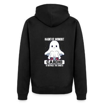 Bodybuilding Powerlifting Weightlifting Fitness - Unisex Premium Organic Zip Hoodie - black - Back - Nico (187cm)