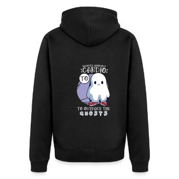 Bodybuilding Powerlifting Weightlifting Fitness - Unisex Premium Organic Zip Hoodie - black - Back - Nico (187cm)