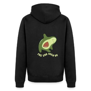 funny Avocado avocado pun avocado lover - Unisex Premium Bio Zip Hoodie - Schwarz - Hinten - Nico (187cm)