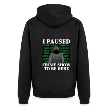 True Crime Murder Spy Crime Interest Gift Idea - Unisex Premium Bio Zip Hoodie - Schwarz - Hinten - Nico (187cm)