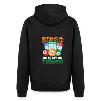 Jeu de cartes de bingo Grand-mère Joueur de bingo Cartes de bingo - Veste à capuche bio Premium Unisexe - noir - Dos - Nico (187cm)
