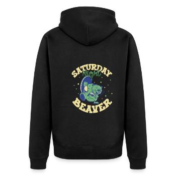 Beaver Fan Beaver Lovers Funny Beaver Gift - Unisex Premium Organic Zip Hoodie - black - Back - Nico (187cm)