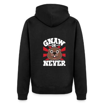 Beaver Fan Beaver Lover Funny Beaver Gift - Unisex Premium Organic Zip Hoodie - black - Back - Nico (187cm)