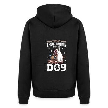 True Crime Murder Spy Crime Interest Gift Idea - Unisex Premium Bio Zip Hoodie - Schwarz - Hinten - Nico (187cm)