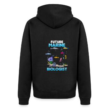 Future Marine Biologist Meeresbiologe - Unisex Premium Organic Zip Hoodie - black - Back - Nico (187cm)