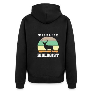 Biologiste de la faune Wildtierbiologe - Veste à capuche bio Premium Unisexe - noir - Dos - Nico (187cm)