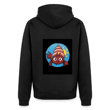 Hermit Crab Crab Seller - Unisex Premium Organic Zip Hoodie - black - Back - Nico (187cm)