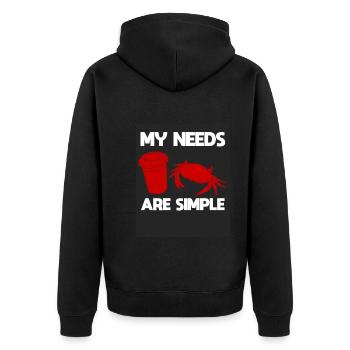 Kaffee und Krabben Meeresfrüchteliebhaber - Unisex Premium Bio Zip Hoodie - Schwarz - Hinten - Nico (187cm)