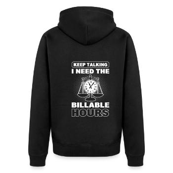 Anwalt Lustige Sprüche Wirtschaftsanwalt - Unisex Premium Bio Zip Hoodie - Schwarz - Hinten - Nico (187cm)