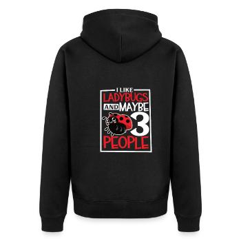 Marienkäfer Marienkäfer Entomologie Insekten - Unisex Premium Bio Zip Hoodie - Schwarz - Hinten - Nico (187cm)