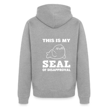 Lustiges Tier Wortspiel - Unisex Premium Bio Zip Hoodie - Grau meliert - Hinten - Nico (187cm)