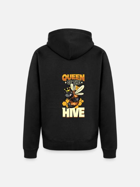 Honey bee bigård Birøkter Honey bee bigård - Premium økologisk unisex-hettejakke - svart