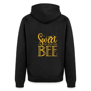 Honey bee beekeeping beekeeper honey bee apiary - Unisex Premium Organic Zip Hoodie - black - Back - Nico (187cm)