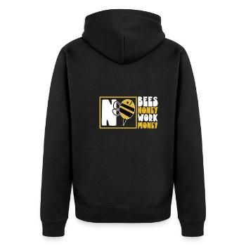 Honey bee beekeeping beekeeper honey bee apiary - Unisex Premium Organic Zip Hoodie - black - Back - Nico (187cm)