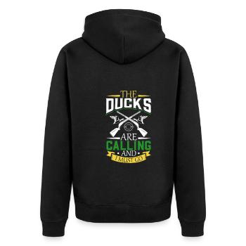 Duck Hunt Duck Hunter Bird Hunting Duck Hunting - Unisex Premium Organic Zip Hoodie - black - Back - Nico (187cm)