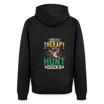 Duck Hunt Duck Hunter Bird Hunting Duck Hunting - Unisex Premium Organic Zip Hoodie - black - Back - Nico (187cm)