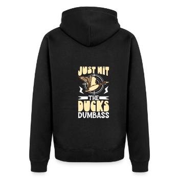 Duck Hunt Duck Hunter Bird Hunting Duck Hunting - Unisex Premium Bio Zip Hoodie - Schwarz - Hinten - Nico (187cm)