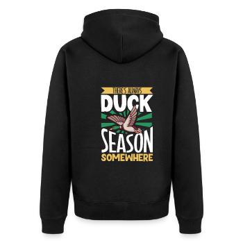 Duck Hunt Duck Hunter Bird Hunting Duck Hunting - Unisex Premium Organic Zip Hoodie - black - Back - Nico (187cm)