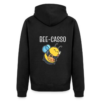 Artists and bee lovers - Unisex Premium Organic Zip Hoodie - black - Back - Nico (187cm)
