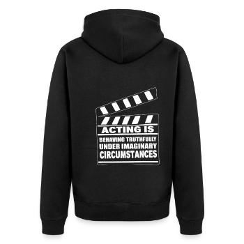 Funny actor - Unisex Premium Organic Zip Hoodie - black - Back - Nico (187cm)