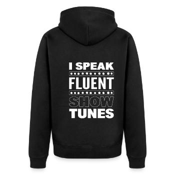 Broadway -Musical Schauspieler oder Darsteller - Unisex Premium Bio Zip Hoodie - Schwarz - Hinten - Nico (187cm)