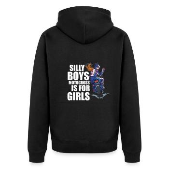 Dirt Bike Dirt Bike Riding Motocross Dirt Biking - Unisex Premium Organic Zip Hoodie - black - Back - Nico (187cm)