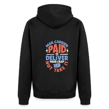 Postal clerk Postlady Postman Post Office - Unisex Premium Organic Zip Hoodie - black - Back - Nico (187cm)