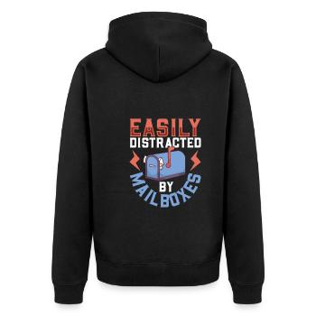 Postal clerk Postlady Postman Post Office - Unisex Premium Organic Zip Hoodie - black - Back - Nico (187cm)