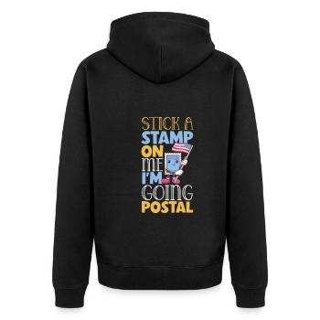 Postal worker mail lady postman mail - Unisex Premium Organic Zip Hoodie - black - Back - Nico (187cm)